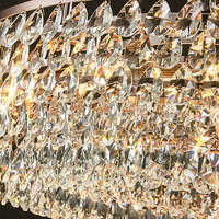 Lustre en cristal rond de luxe moderne haut de gamme en or pour la décoration de la maison