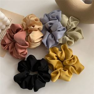 Hot Selling Women & Girls Fashion Satin Elastic <b>Ties</b> Simple Stretch Hair Band in Solid Color Silk Scrunchies for Kids - Product Image 1