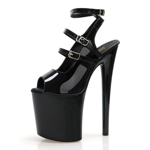 X009 tacchi alti con plateau neri che perdono tacchi alti spogliarello Sexy Super tacchi alti da <span class=keywords><strong>20</strong></span> <span class=keywords><strong>cm</strong></span> sandali con fibbia da donna grandi tacchi alti estivi - Product Image 6
