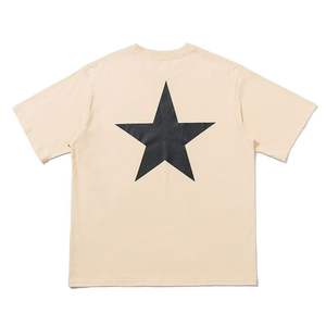 Camiseta de verano para hombre, moderna, de manga corta, con estampado de estrella de cinco puntas, estilo holgado e informal, top FOG de estilo urbano. - Product Image 3