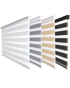 ستائر مزدوجة نوع زيبرا، ستائر داخلية دوارة يدوية للنوافذ المنزلية - Product Image 1
