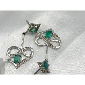 Nuevo Juego de Aretes de Lujo Más Vendido, Plata de Ley 925, Esmeralda, Regalo para Fiesta, Boda, Aniversario, Compromiso, Ceremonias Religiosas - Product Image 5