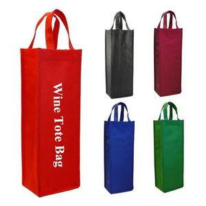 Bolsa de Vino Promocional con Logotipo Personalizado, Bolsa de Vino Reutilizable de Tela No Tejida para 2/4/6 Botellas, con Asa - Product Image 1