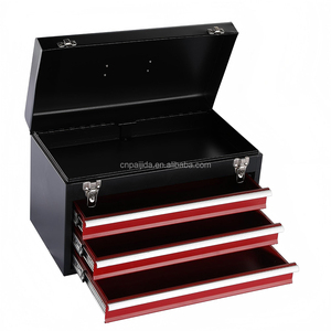 Boîte à outils métallique portable avec tiroirs, serrure centrale à clé pour la sécurité, finition thermolaquée résistante aux rayures, <span class=keywords><strong>coffre</strong></span> robuste - Product Image 6