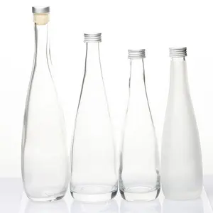 330ml 500ml temizle uzun boyun bowling şekli süper beyaz cam içecek şişesi meyve suyu bardağı şişe