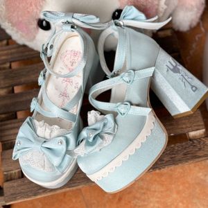 Zapatos de Tacón Alto Estilo Lolita Talla Grande 2026, Color Blanco y Rosa, Lindos, Estilo Estudiantil, Elegantes, Europeos y Americanos, Combinan con Todo - Product Image 1