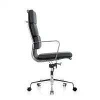 Ergonomic चमड़े कार्यालय डेस्क पहियों और हथियार कंप्यूटर डेस्क के साथ कुर्सियों कुर्सी रोलिंग कुंडा कुर्सी के साथ गद्देदार