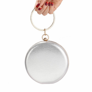 Di alta qualità forma rotonda <span class=keywords><strong>argento</strong></span> diamante festa borse da sera 2025 unico da sposa <span class=keywords><strong>pochette</strong></span> da donna all'ingrosso - Product Image 2