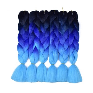 Treccine Jumbo Bicolore Economiche all'Ingrosso, Nere Rosa Bianche Viola Blu, Capelli Sintetici per Intrecciare - Product Image 5