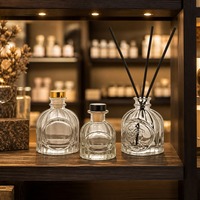 Flacon vide en verre transparent de 50 ml et 100 ml pour diffuseur d'arômes, huiles essentielles, parfums, emballage cosmétique, avec pompe pulvérisatrice et bâtonnets