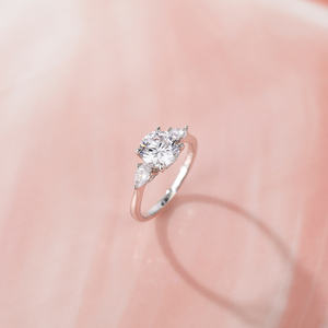 Anillos de compromiso de Plata de Ley 925 OAHLAN 2CT para mujer, anillos de promesa de 3 piedras de corte redondo, Zirconia cúbica, CZ, alianzas de boda - Product Image 5