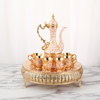 Ensemble de vin élégant pour la maison, petits verres à vin, carafe en métal de style européen, luxe léger, vintage, tasses individuelles, kit de tasses pour fête