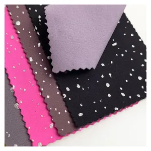 Dernière tendance de conception de vêtement textile 230gsm 75% nylon 4 voies extensible Lycra Spandex tissu à paillettes irisées