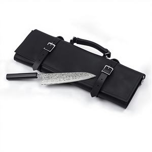 Sac de rangement professionnel en cuir pour couteaux de chef, anti-odeur, robuste, grande capacité, organisateur de voyage pour ustensiles de cuisine - Product Image 1