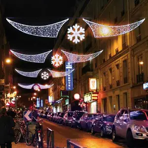 Açık alışveriş merkezi 2d Led bayrak sokak noel dekorasyon direği Motif ışık