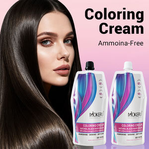 MOKERU Crema Colorante per <span class=keywords><strong>Capelli</strong></span> Neri ad Azione Rapida in 5 Minuti Senza Ammoniaca Non Allergenica da Bianco a Nero OEM <span class=keywords><strong>Copertura</strong></span> 100% dei <span class=keywords><strong>Capelli</strong></span> <span class=keywords><strong>Bianchi</strong></span> 500ml*2 - Product Image 2