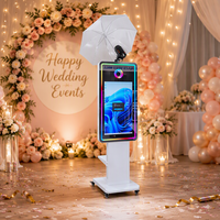 Photomaton de mariage haut de gamme avec miroir de 21,5 pouces, support d'imprimante, compatible avec appareil photo numérique, logiciel gratuit, machine de photomaton