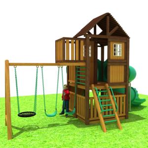 <span class=keywords><strong>2023</strong></span> aire de jeux pour enfants en plein air enfants en bois balançoire et toboggan fabricant avec toboggan extérieur jardin aire de jeux en bois - Product Image 6