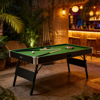 Table de billard de luxe pliable en bois S.Q.F de 6 pieds, accessoires de conversion en table à manger, pour sports de loisirs en intérieur, avec tapis vert et coussinets en caoutchouc