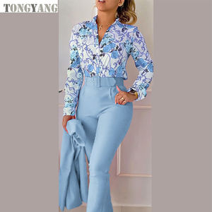 TONGYANG baju poliester lengan panjang wanita, pakaian kasual lengan panjang Musim Semi dan Gugur (tanpa Jaket) - Product Image 4