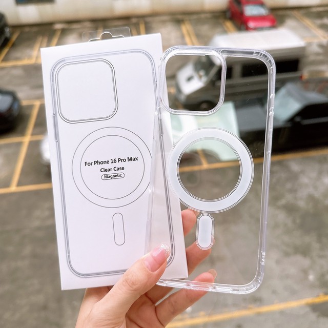 2025 Premium Clear TPU+PC Hybrid Electroplate Shockproof Magnetic Mobile Phone Case for 12-16 Pro Max Plus