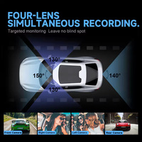 Nouvelle caméra de tableau de bord pour voiture avec écran IPS de 3,16 pouces, 4 caméras, HD 1080P, caméra avant et arrière, 4 objectifs, dashcam Wifi 1080P