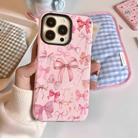 Vitalité Fille 2-en-1 16 Film Cas Couverture Complète De Protection TPU Téléphone Mobile Cas pour iPhone 15 Ins Bowknot Antichoc Pro Modèle