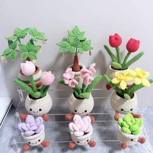 Venta al por mayor de fábrica: Juguetes de punto a mano, flores artificiales, tulipanes, plantas suculentas, decoraciones para el hogar, ganchillo personalizado. - Product Image 3