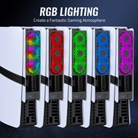 Ventilateur de refroidissement RVB pour PS5 Slim/Pro | Conception à double ventilateur avec fonctionnement silencieux et éclairage personnalisé