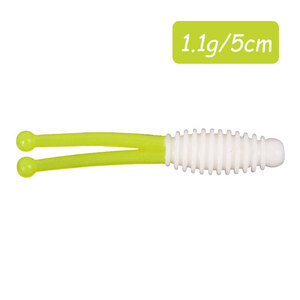 <span class=keywords><strong>Leurre</strong></span> de pêche Hessen 5cm 1.1g, appât souple bicolore à deux queues, ver souple, appât lumineux UV pour la pêche <span class=keywords><strong>au</strong></span> bar - Product Image 4