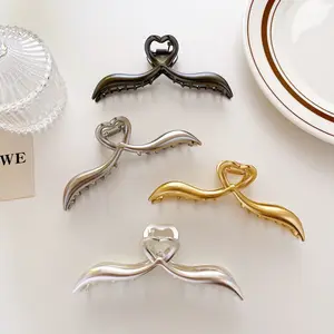 New Matte Acrylic Plastic Shark Clip Strong Hold Golden Silver Hair Claw Clips Large Nonslip Hairclip For Women