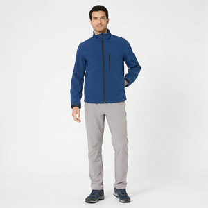 Good Quality Comfortable Waterproof <b>Canvas</b> Softshell Jacket for Men Stand Solid Color Front Pockets Vintage Style Made Pakistan - Product Image 1