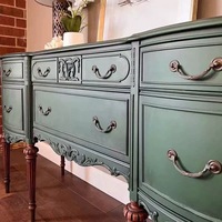 Mueble de Madera Maciza de Roble Francés con Altura Ajustable, Mesa Auxiliar de Almacenamiento Tallada de Estilo Neoclásico Europeo, Separador de Pasillo Retro
