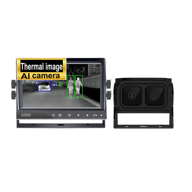 10inch Thermal Imaging Dual Lenz Backup Camera Kit with AI, Split Display, DVR Recording, Ideal for Various Heavy Duty Vehicles