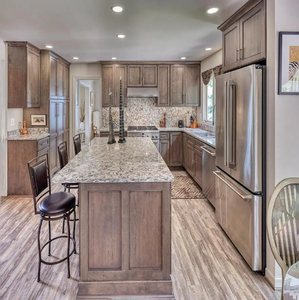 Hiện đại Shaker phong cách lớn phạm vi mui xe trắng mỏng Shaker MDF thiết kế cửa gỗ rắn tủ bếp Bộ - Product Image 1