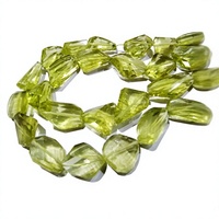 10 perles lâches en quartz citron naturel, coupées au laser, polies, facettées