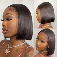 Pelucas Bob con Cierre de Encaje 2x6 SDD de Cabello Humano Vietnamita 100% Natural Liso Extremo para Mujeres Negras