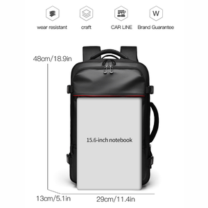 Neuer Anpassbarer Günstiger Langlebiger PU-Mode Wasserdichter Unisex Herren Business Freizeit Großvolumiger Diebstahlsicherer Laptop-Rucksack - Product Image 3