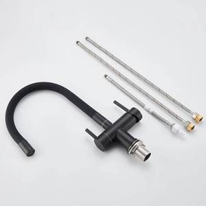 ราคาขายส่งจากโรงงาน ก๊อกน้ำห้องครัวสแตนเลส 3 ทาง สีดำ ได้รับการรับรองมาตรฐาน UPC ปราศจากสารตะกั่ว - Product Image 6