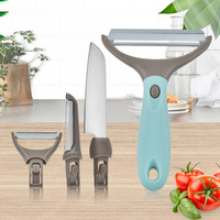 Ensemble de 3 éplucheurs de légumes manuels en acier inoxydable, lames remplaçables, légères, ergonomiques, pour découper en julienne et éplucher