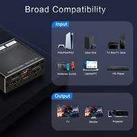Meilleur 8k60hz hdmi 2.1 Splitter Arc Audio EDID Copy Downscale Video Switcher Splitter Box Converter 1 in 2 Out hdmi Splitter