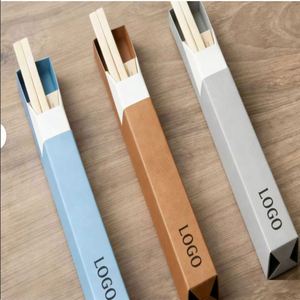 Customizable Color <b>Paper</b> Chopstick Box Sleeves Disposable Tableware Packaging with Logo Printing for Restaurants - Product Image 1