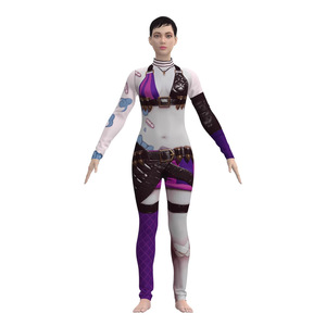 Combinaison Jinx en Lycra avec impression numérique 3D, costume de cosplay pour jeux d'anime et de rôle, collection Printemps 2025 - Product Image 4