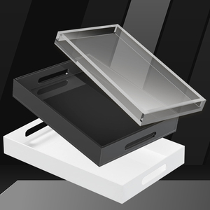 Tùy chỉnh Acrylic Khay lưu trữ trong suốt hiển thị giá món tráng miệng và bánh mì khay hiển thị cabinetcustomized logo nhà máy bán buôn - Product Image 1