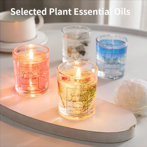 Vela Aromática <span class=keywords><strong>de</strong></span> Cera <span class=keywords><strong>de</strong></span> Gel con Aroma a Flores Secas y Conchas, Elegante Regalo para Cumpleaños o Diwali, Vela <span class=keywords><strong>de</strong></span> Aromaterapia para el Hogar, Empaque Básico - Product Image 1