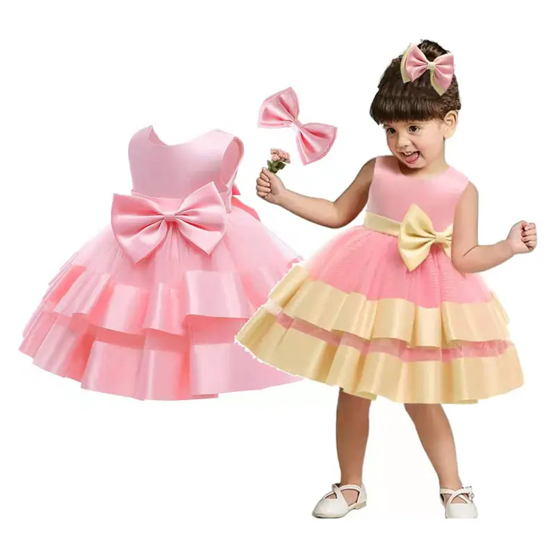 Bébé Robe Princesse Dentelle Fleur Baptême Bébé Robe De Baptême Vêtements Nouveau-Né Robe Enfants Filles D'anniversaire Bébé Costume De Fête