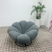 Haute qualité et confortable moderne en forme de citrouille Pouf canapé chaise longue jaune vif chaise de loisirs pour salon chambre Villa
