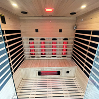 Sauna extérieur moderne en bois massif pour 6 personnes, traditionnel, humide et sec, avec chauffage électronique