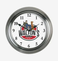 Jam Dinding Logam dengan Logo Cetak Kustom Diameter 13,375 Inci untuk Hadiah Promosi Pemesanan Grosir Pemasok Grosir
