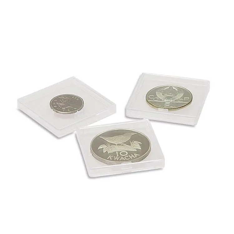 40mm Acrylic Clear Square Coin Case Coin Capsules Holder Organizer For Silver Eagle Coins Collectors